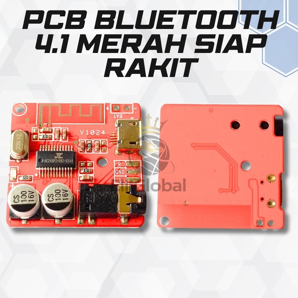KIT Bluetooth Audio 4.1 – Receiver Musik Wireless PCB Merah