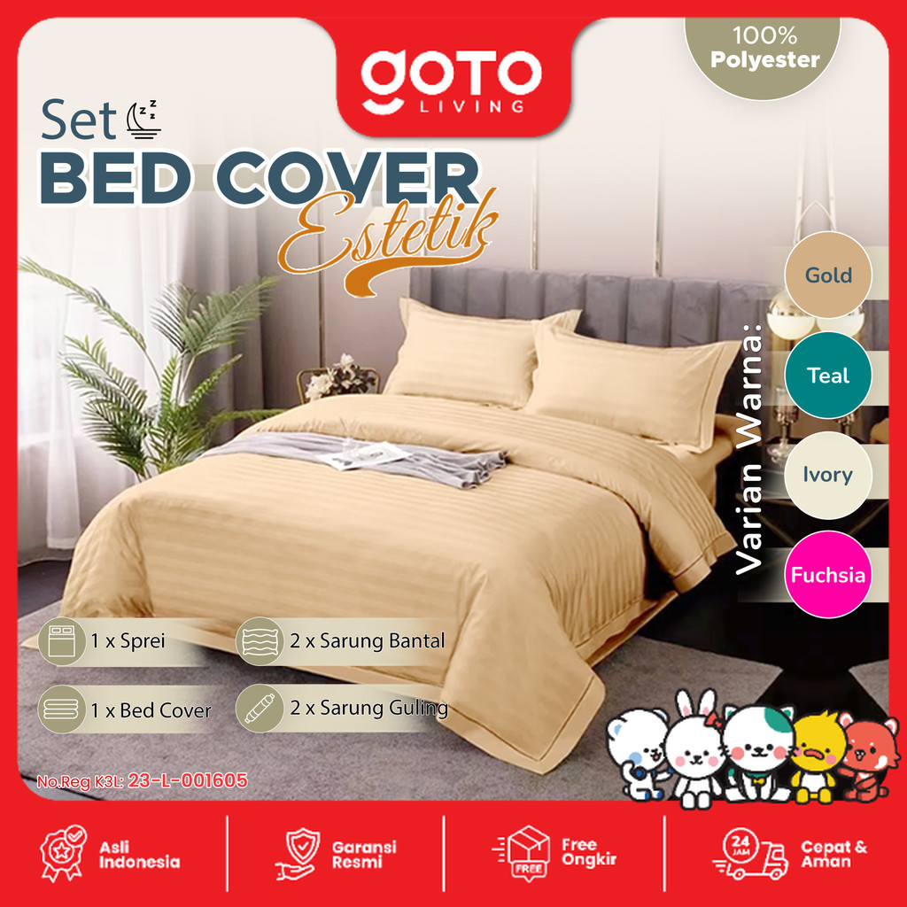 Goto Yume Bed Cover Sprei Bedcover Set Seprei Tencel Premium Lembut
