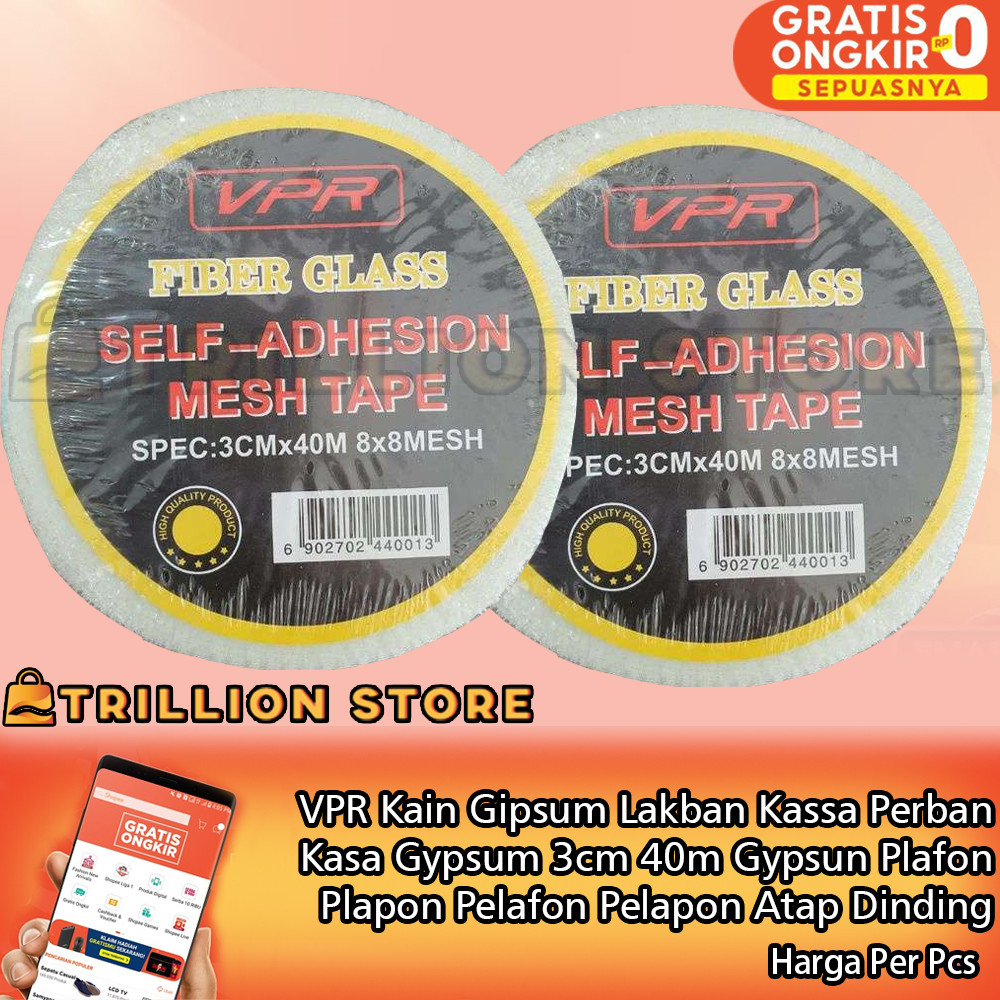 VPR Kain Gipsum Ada Lem Lakban Kassa Perban Kasa Gypsum 3cm 40m Gypsun Plafon Plapon Pelafon Pelapon