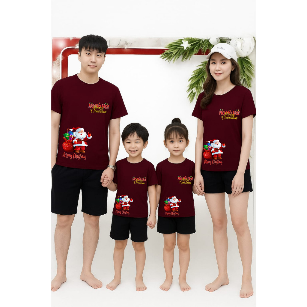 Kaos Natal Anak Sampai Dewasa Pria Wanita Kaos Natal keluarga couple set Samping 6 Baju Natal couple