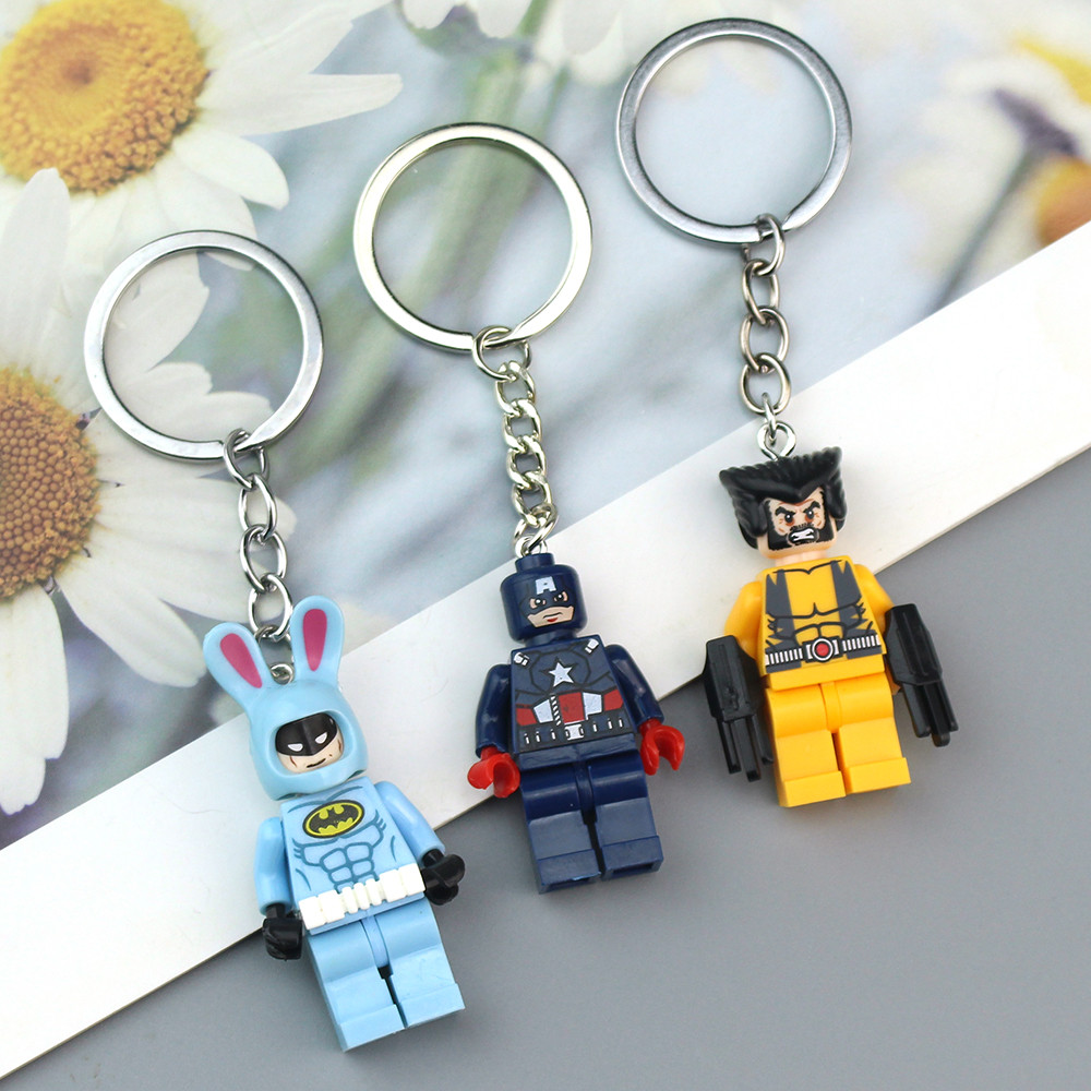 Marvel Superhero Iron Man Spider Man Buzz Lightyear Creative Keychain Cartoon Pendant Bag Keychain C