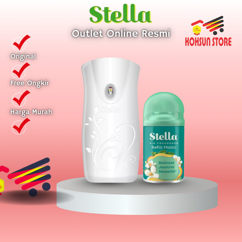 Kohsun 2 l Stella Matic Box Set (Alat + Refill) Balinese Jasmine - Pengharum Pewangi Ruangan Otomati