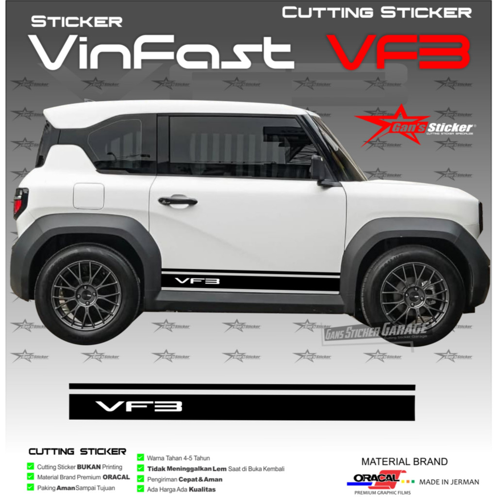 GNSticker Sticker vinfast vf3 aksesoris vinfast vf3 sticker mobil listrik