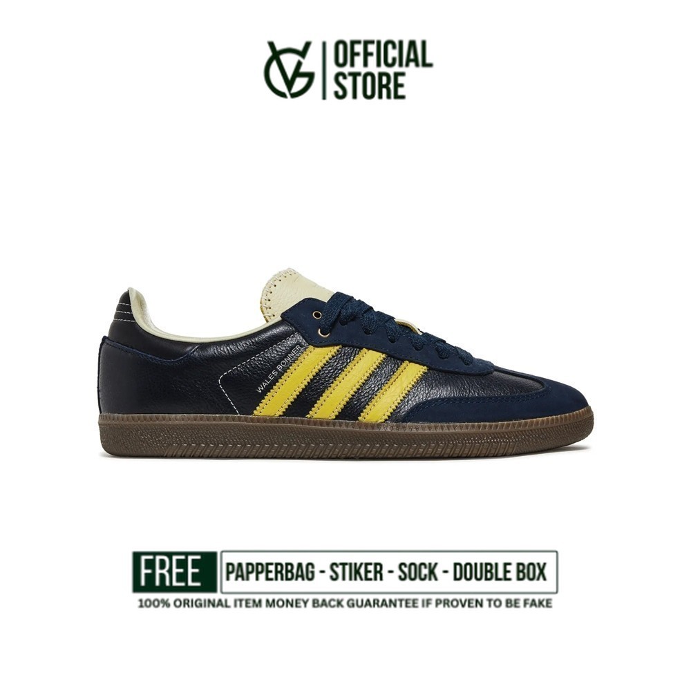 Sepatu Adidas Samba Wales Bonner Collegiate Navy Cream White Yellow 100% Original BNIB Sneakers Unis