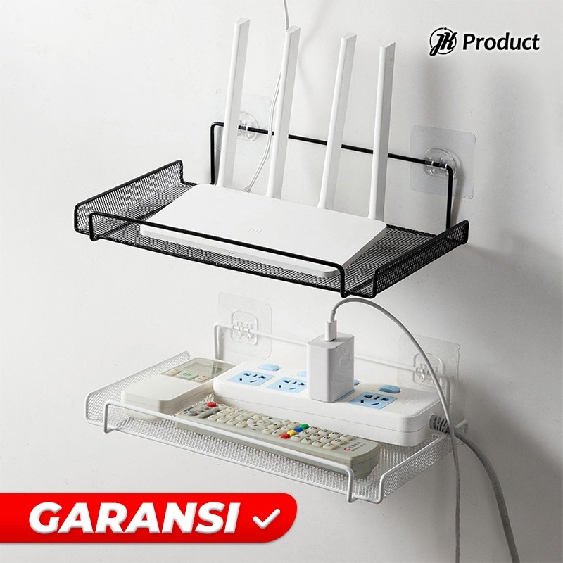 Rak Besi Tempat Modem Router Wifi Buku Alat Tulis Gantung Tempel Dinding