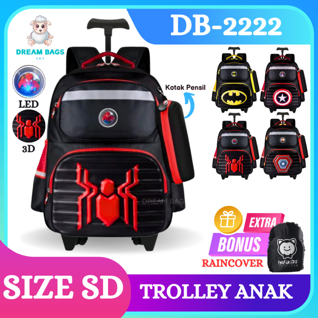 Ransel Troli Anak SD Karakter - Tas Troli Anak Laki Laki Karakter - Tas Troli Anak Laki Laki