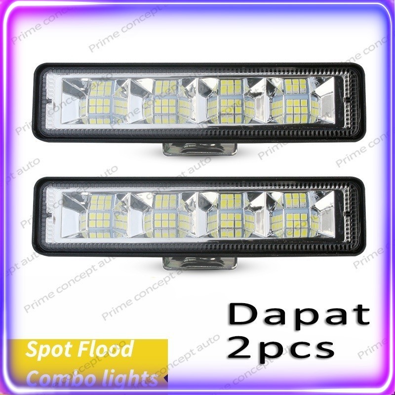 Lampu Tembak Sorot 12 Mata 50 Watt 6K 12-24V Anti Panas Lampu Sorot Foglamp Motor Mobil Tembus Hujan