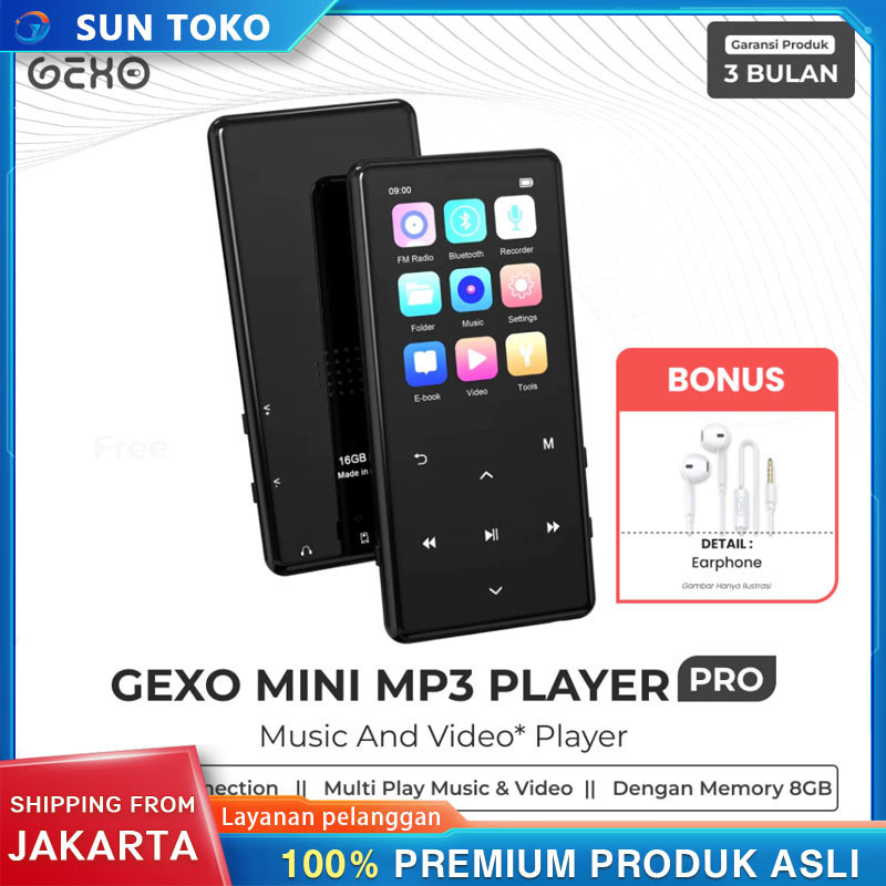 PIXELBYTE GEXO MP3 PRO Digital Audio Video Player 1.77 Inch Bluetooth 4.2 500mAh DAP MP4 Digital Aud