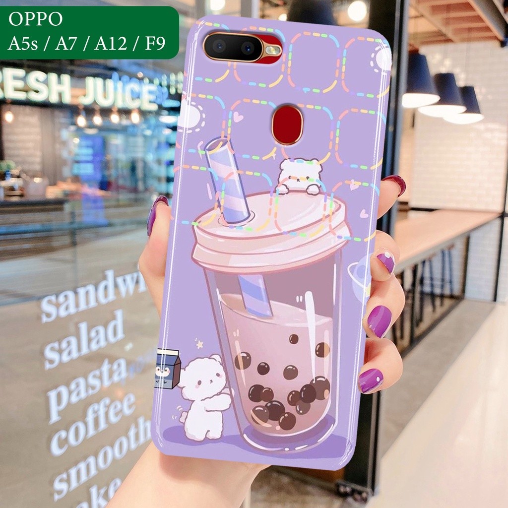 [H144] Case OPPO A5S A7 A12 F9  Casing & Cover Pelindung Hp Motif Boba Doft For All Type Handphone |