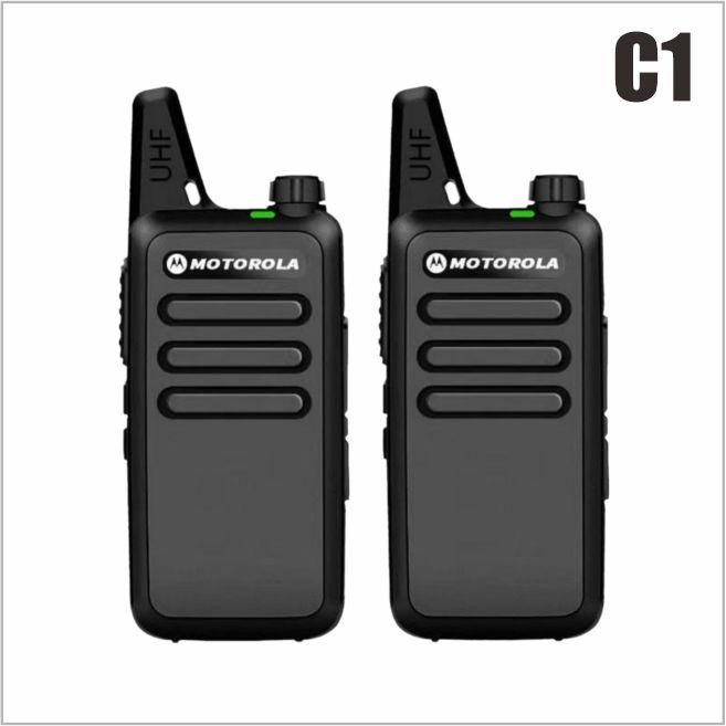 HT Motorola C1 Mini Walkie Talkie UHF Handy Talky Two Way Radio Black - Motorola C1