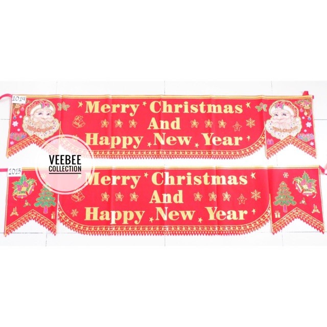 Banner bludru Merry Christmas/ tulisan merry christmas/tulisan bludru/ kain