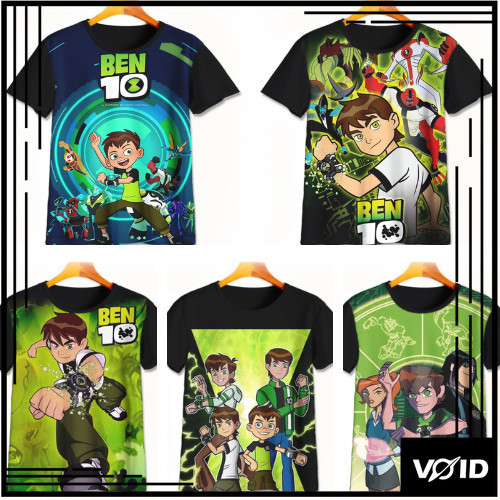 Kaos Ben 10 3D Keren | Kaos Kartun Ben 10 | Baju Ben 10 Murah Untuk Anak Umur 1-12 Tahun