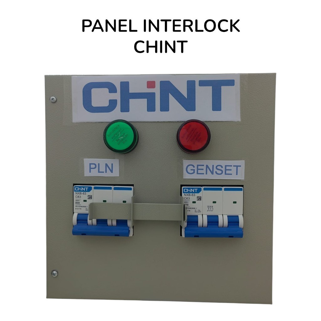 Panel Box / Panel interlock untuk PLN GENSET 3 Phase LENGKAP mcb CHINT kotak genset listrik