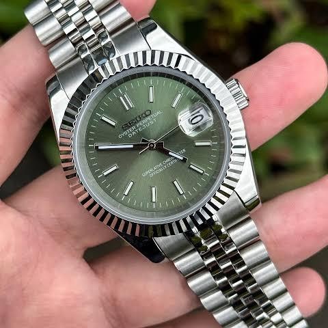 Jam Seiko Datejust Olive Green Perpetual NH35