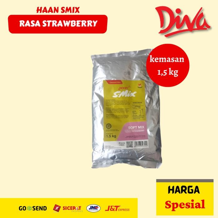 Haan soft ice cream mix rasa strawberry 1,5 kg