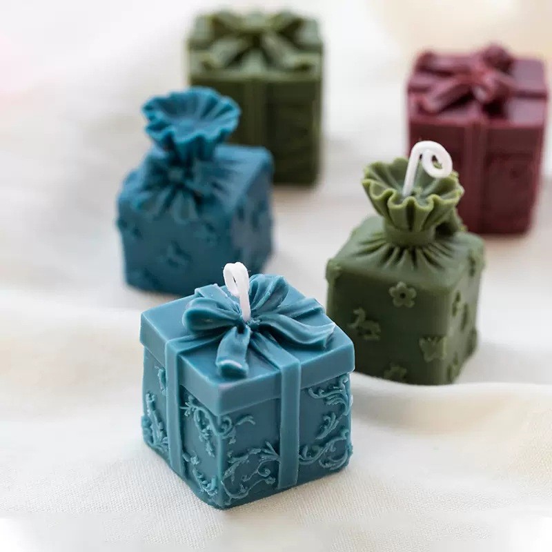 Bow Gift Box, Candle Mold, DIY Gift Box, Candle Mold, Silicone Drip Plaster, Sugar Flipping Mold, Ca