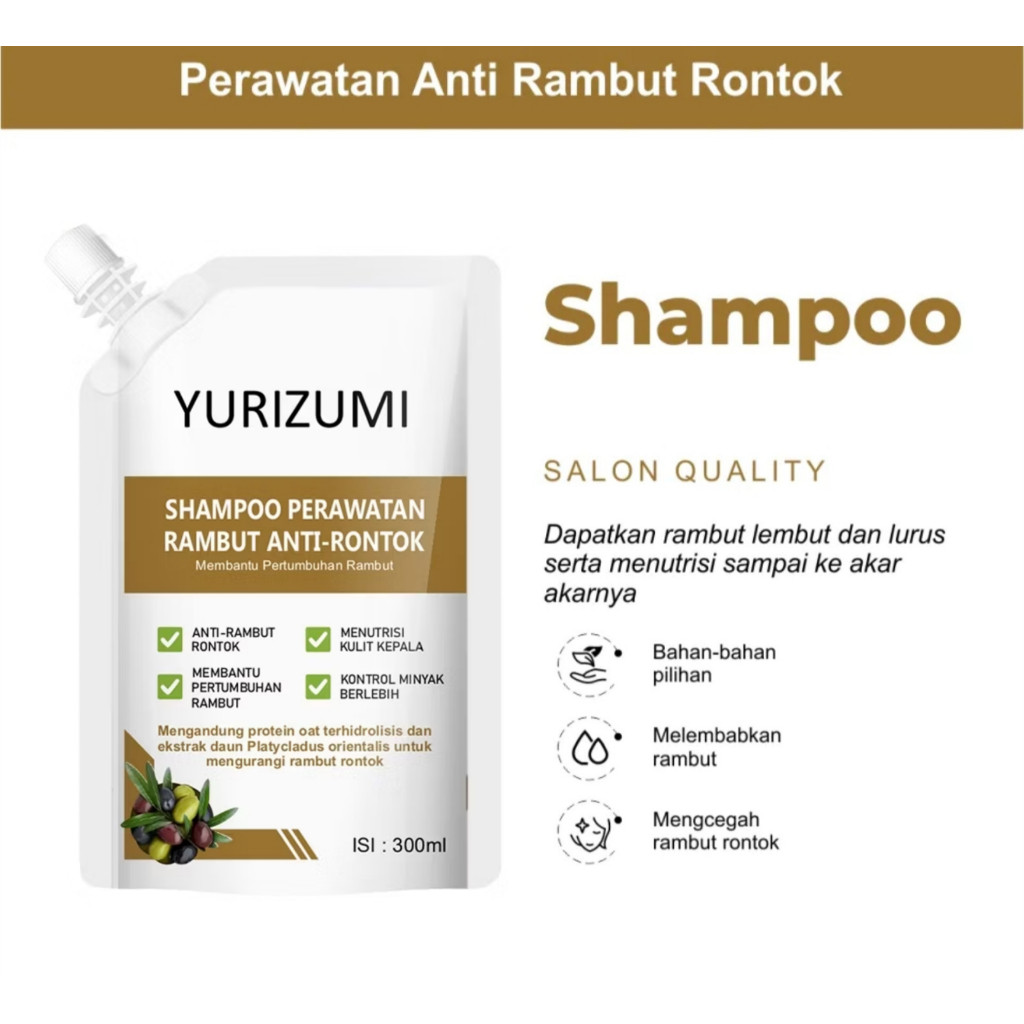 Yurizumi Anti Hair Fall Shampoo Perawatan Rambut Rontok Mengatasi Ketombe Menambah Volume Rambut / A