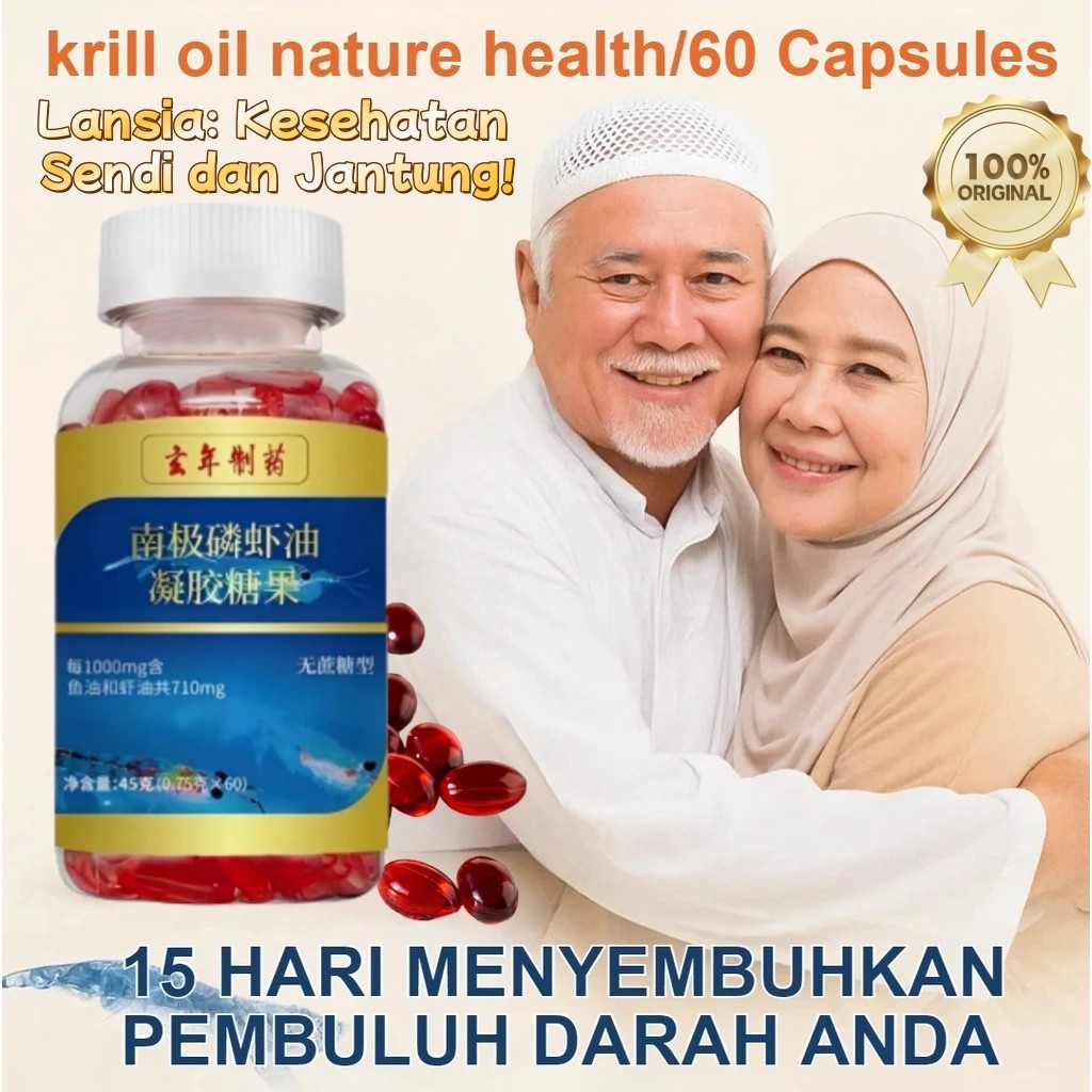 Minyak Krill Antartika 1000mg /Minyak Krill Antartika (60 Kapsul) Kapsul Astaxanthin Kapsul Astaxant