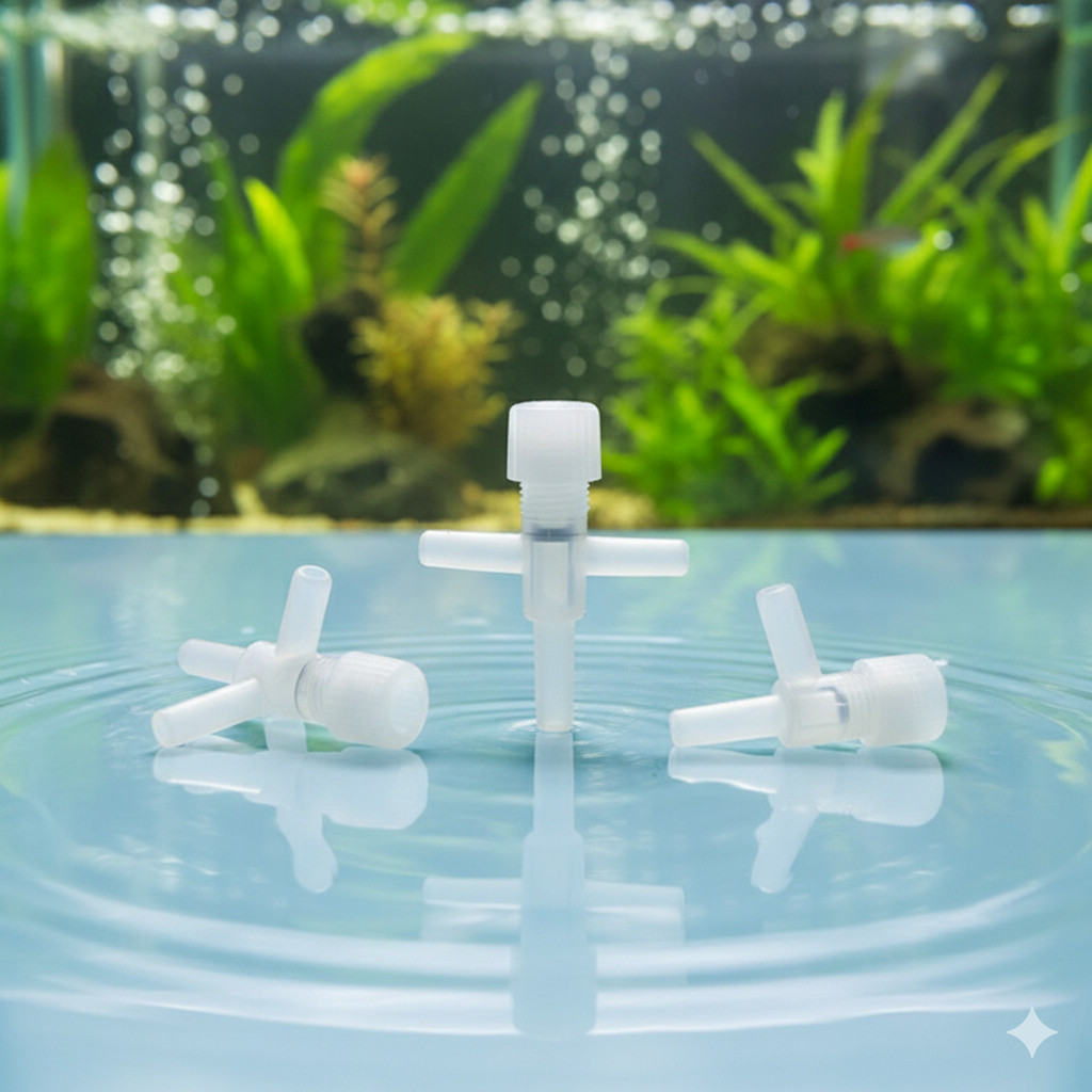 kran keran aerator T kran selang aquarium cabang 3 kran model T