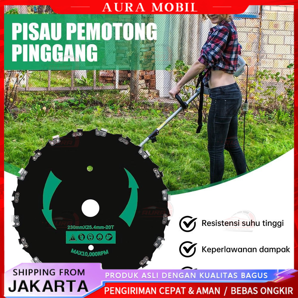 20T Mata Pisau Bulat Baja Mangan, Bilah Pemotong Rumput Melingkar 23cm, Aksesori Mesin Pemotong Rump