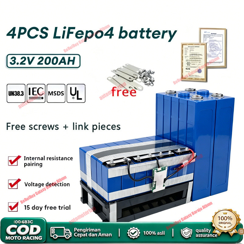 UPS BMS Lifepo4 200AH 12V BMS Baterai litium CALB LifepoBattery Lifepo4 12v 100ah/120AH plus BMS 202