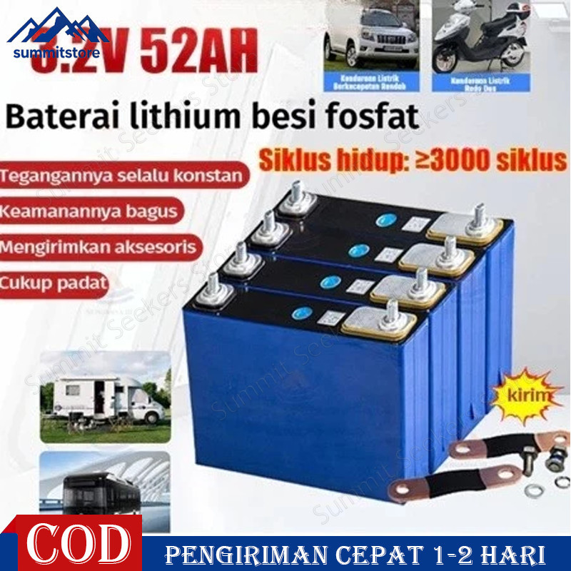 Baterai Gotion Lifepo4 3.2V 52AH Baru Original Grade A 3.2V 30/50/200Ah Elektrik Baterai Lithium LIF