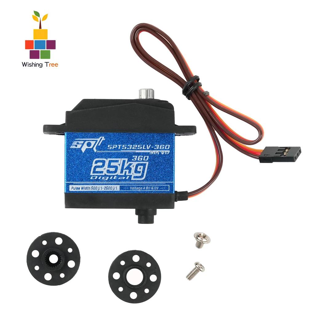 SPT5325LV gital 25KG Metal Gear Dual Axis Servo 360° Continuous Rotation for RC Robot/Y Models