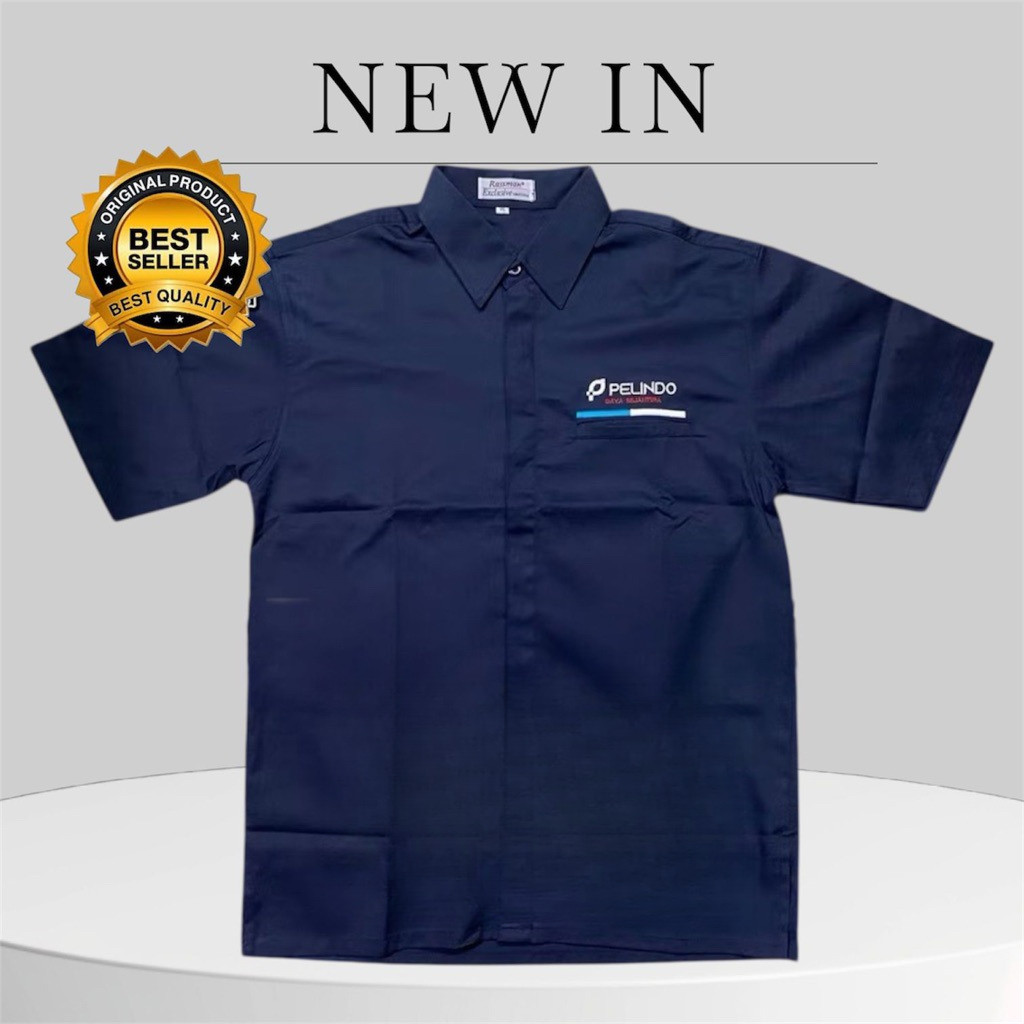 Kemeja Pelindo Daya Sejahtera Navy American Drill K1