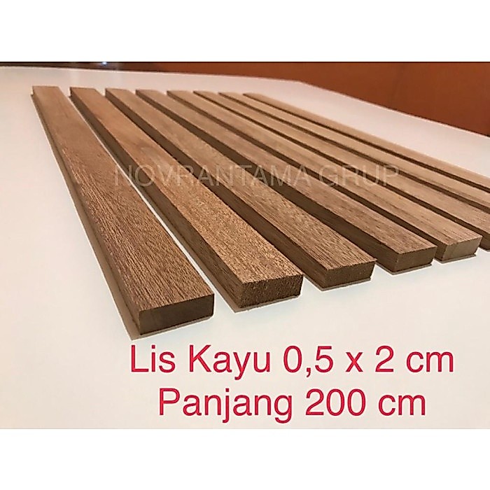 Lis Kayu 0,5x2cm Panjang 200cm, Lis Kayu 5x20mm