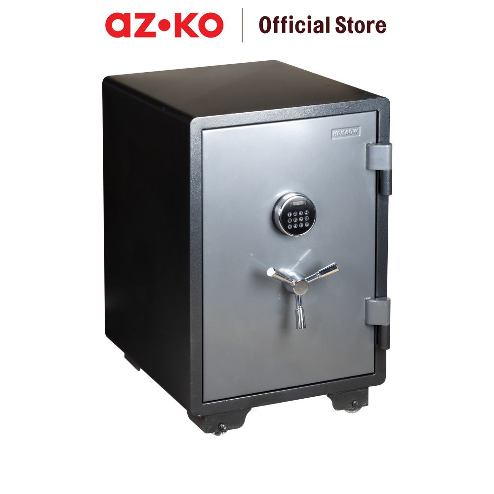 AZKO Krisbow 50X49.3X76.5 cm Vision Brankas Tahan Api Face Recognition 4Ef - Abu-Abu Fire Safe Touch