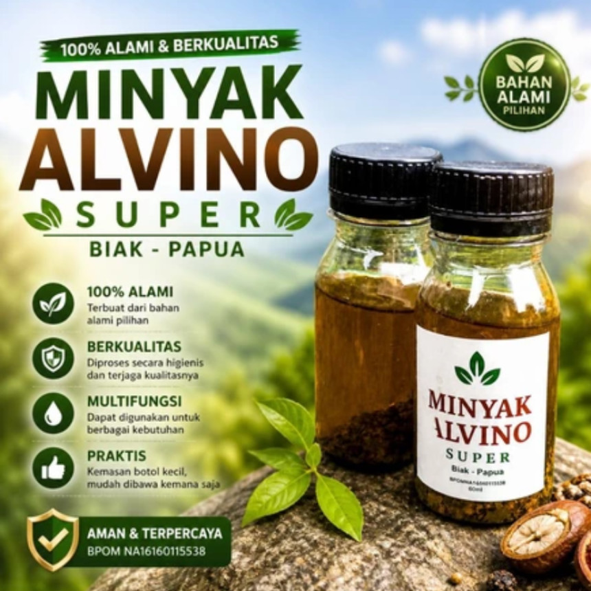 AMPUH & ORIGINAL TERBUKTI AMPUH - MINYAK ALVINO PAPUA 100% ORI Minyak Alvino Original Herbal Asli  C