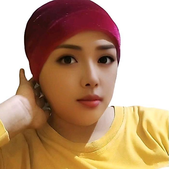 Kupluk bludru kerpus praktis hijab instan turban Santai Poliester Pernikahan Kerudung Topi Turki