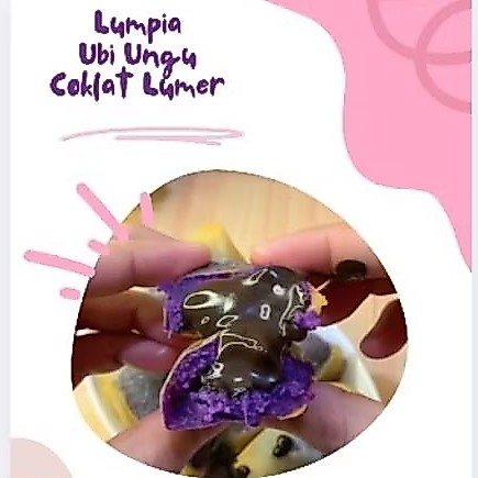 Frozen Lumpia Ubi Ungu Coklat Lumer