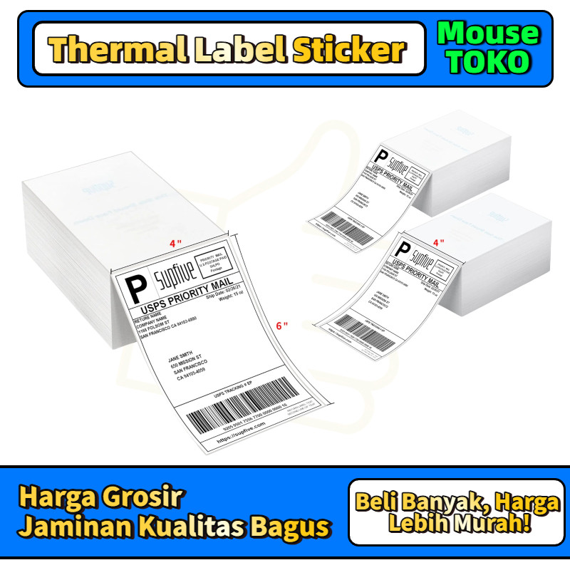 

[TOKO_MOUSE] LABEL THERMAL KERTAS LIPAT 100X150 500PCS