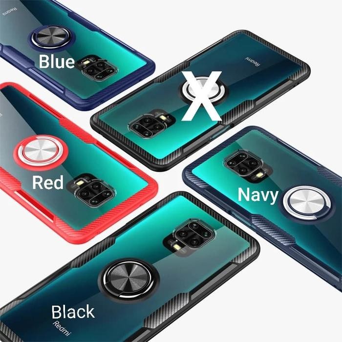 Clear Shockproof Ring Case Samsung Galaxy A51 A51F SamsungA51 Casing - Merah