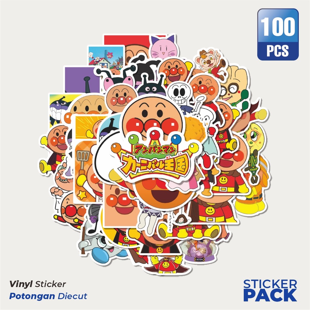 

Stiker Vinyl Stiker Kartun Anpanman Char Mix 1 Waterproof Aesthetic- Untuk Laptop, Motor, dan Helm - Paper Stationery Pack