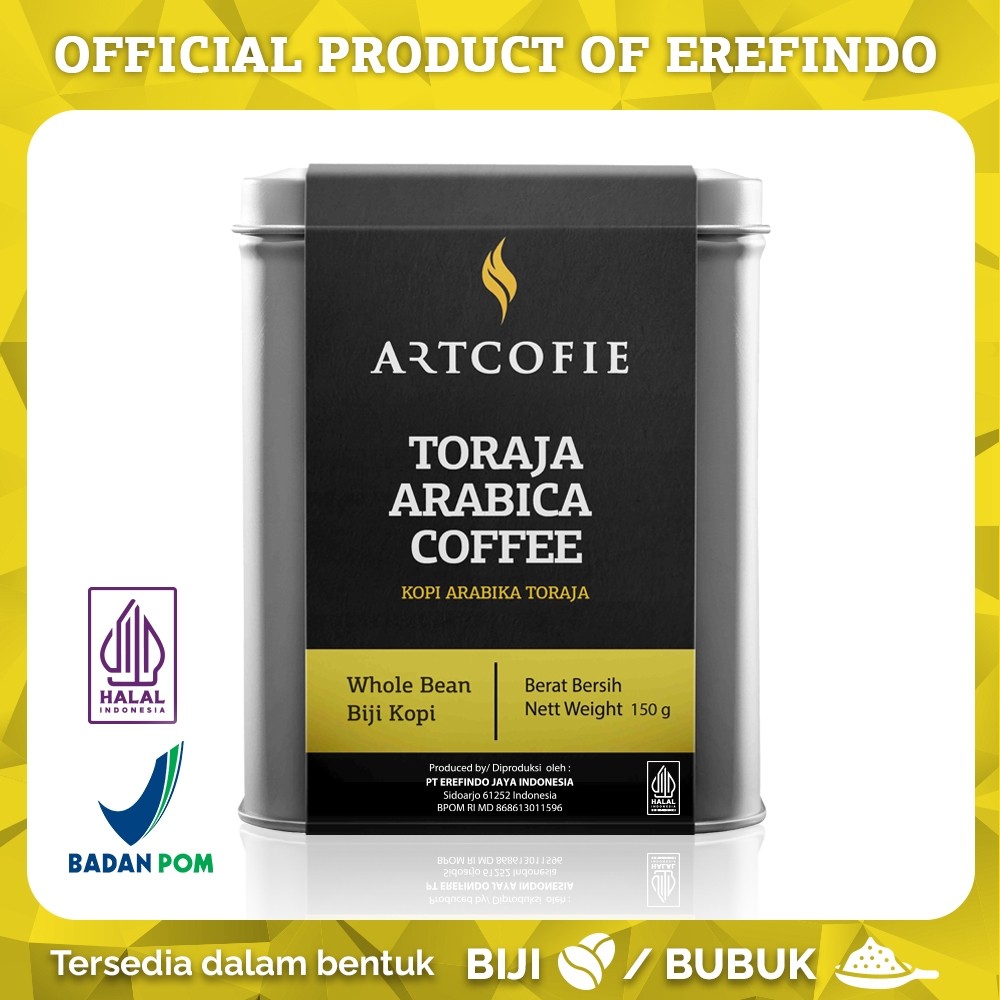 

JAMIN MURAH !!!Artcofie Kopi Toraja Arabica Tin Box Biji / Bubuk 150gr(BISA LANGSUNG ORDER)
