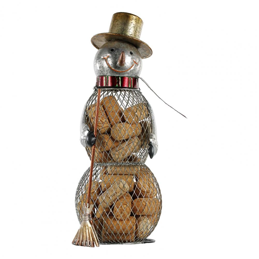 Snowman Wine Cork Container Metal Cork Storage Rack Durable Wine Cork Display Decorative Corks Stora