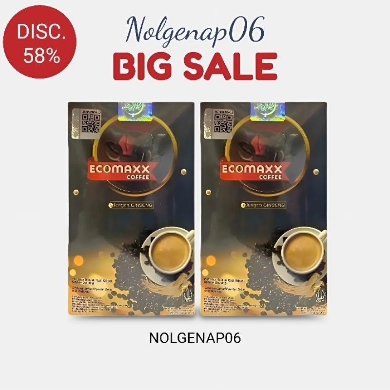 

Ecomaxx coffee original 100% - bpom 1 box isi 10 sachet