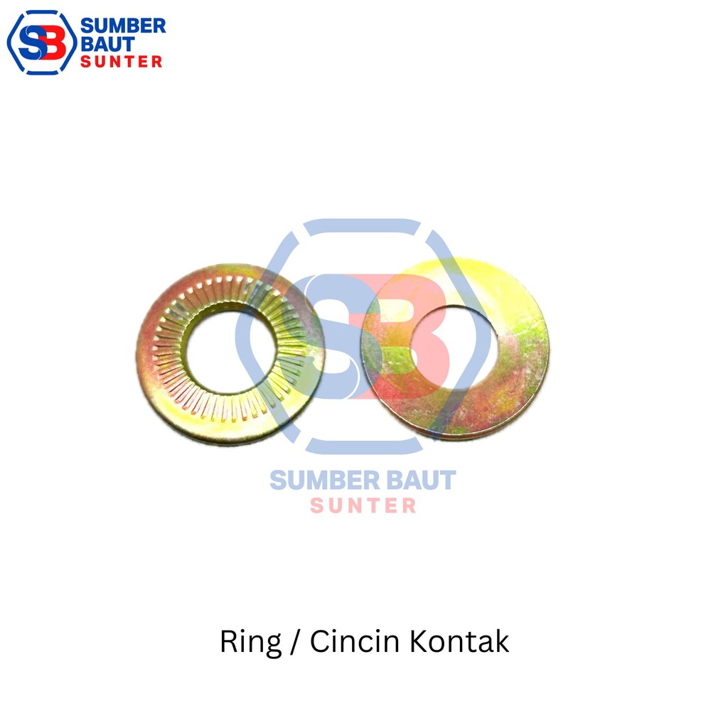M8 Ring Kontak Baja Konis Bergerigi / Serrated Conical Lock Washer