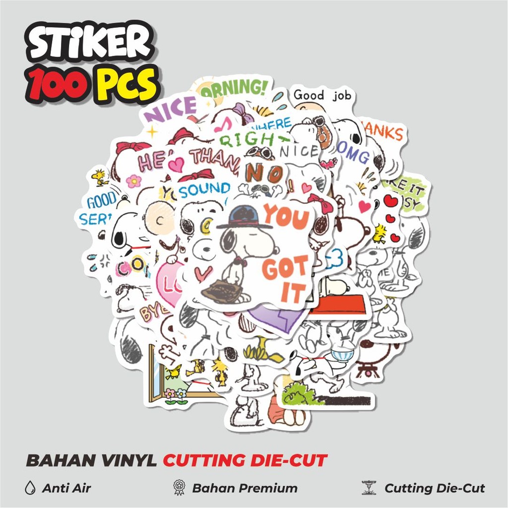 

Terbaru! 50 pcs Stiker Kartun Snoopy V6 Dekorasi Lucu Kreatif untuk Notebook, Skateboard, HP