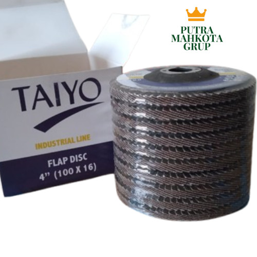 Flap Disc 4 inch Taiyo A40,A60,A80,A100,A120, A240 /Mata Amplas susun Gerinda 4" Taiyo