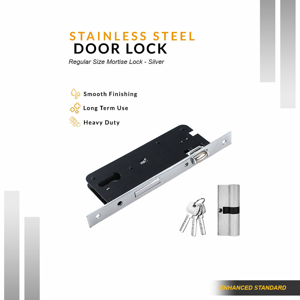 Bodi Pelor Kunci Pintu Tanam Silinder Stainless Steel