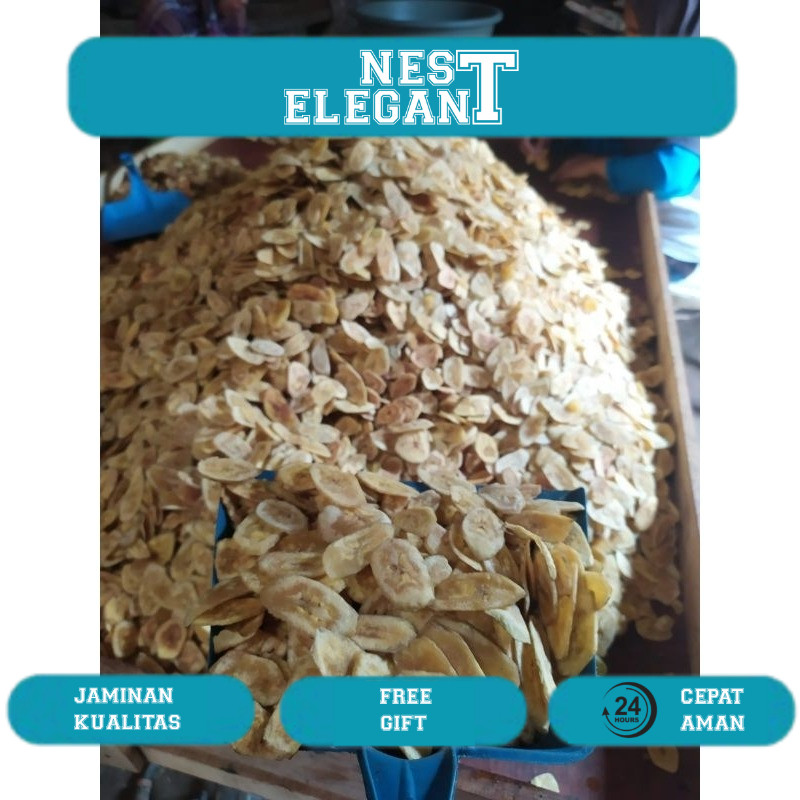 

[BELI 10 KG FREE KAOS(Terbatas)] kripik pisang tawar (IRISAN SEDANG) kemasan 1 kg