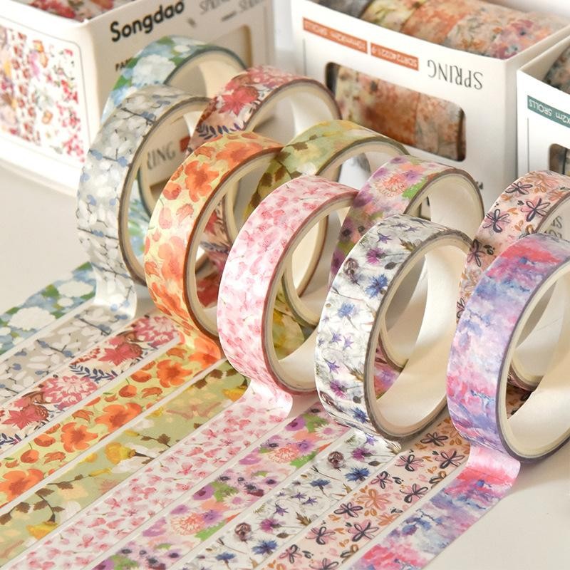 

Washi Tape 5 Rolls Motif Bunga SPRING FLOWER FEST EDITION ntuk Planner, Journal, Scrapbook Craftycharm