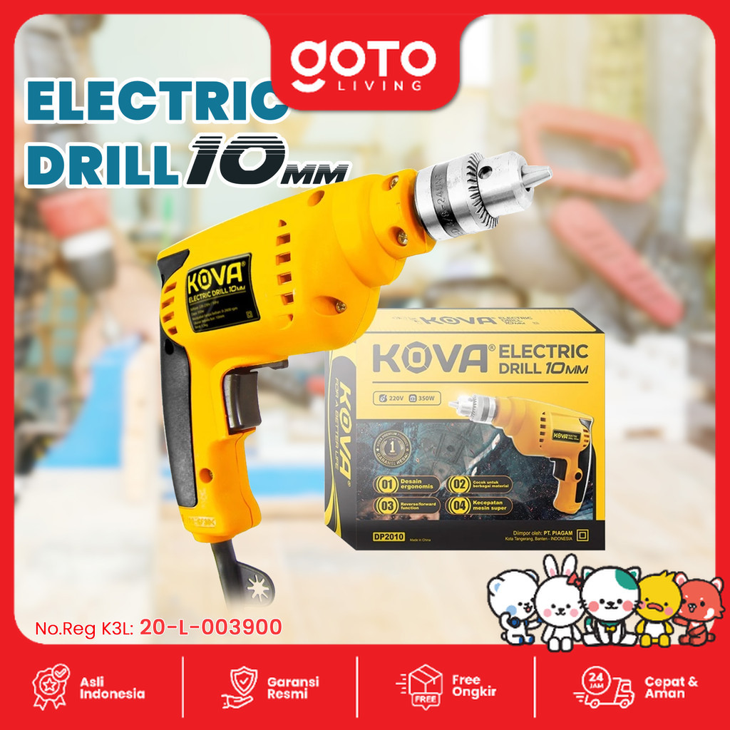 Kova DP-2010 Bor Listrik 10mm Reversible Electric Drill