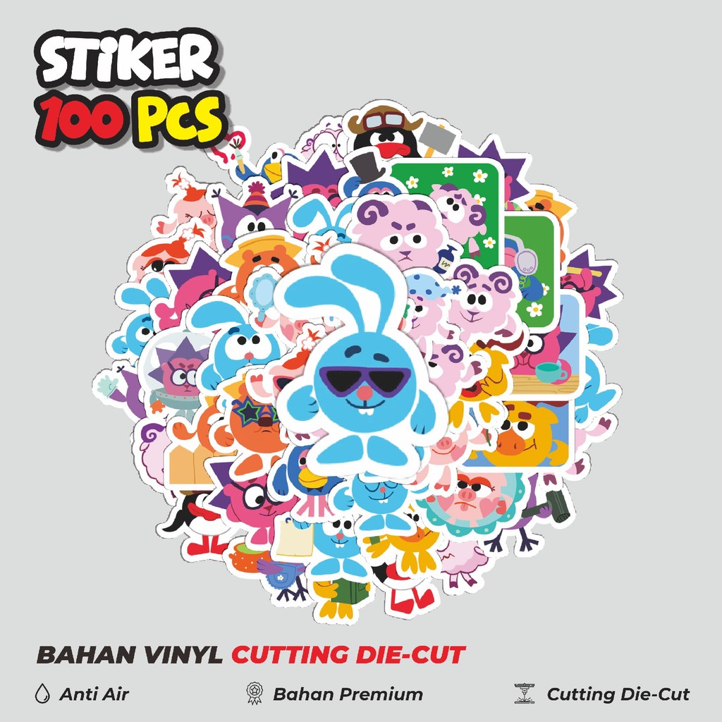 

Terbaru! 50 pcs Stiker Kartun Smeshariki The Show Dekorasi Lucu Kreatif untuk Notebook, Skateboard, HP