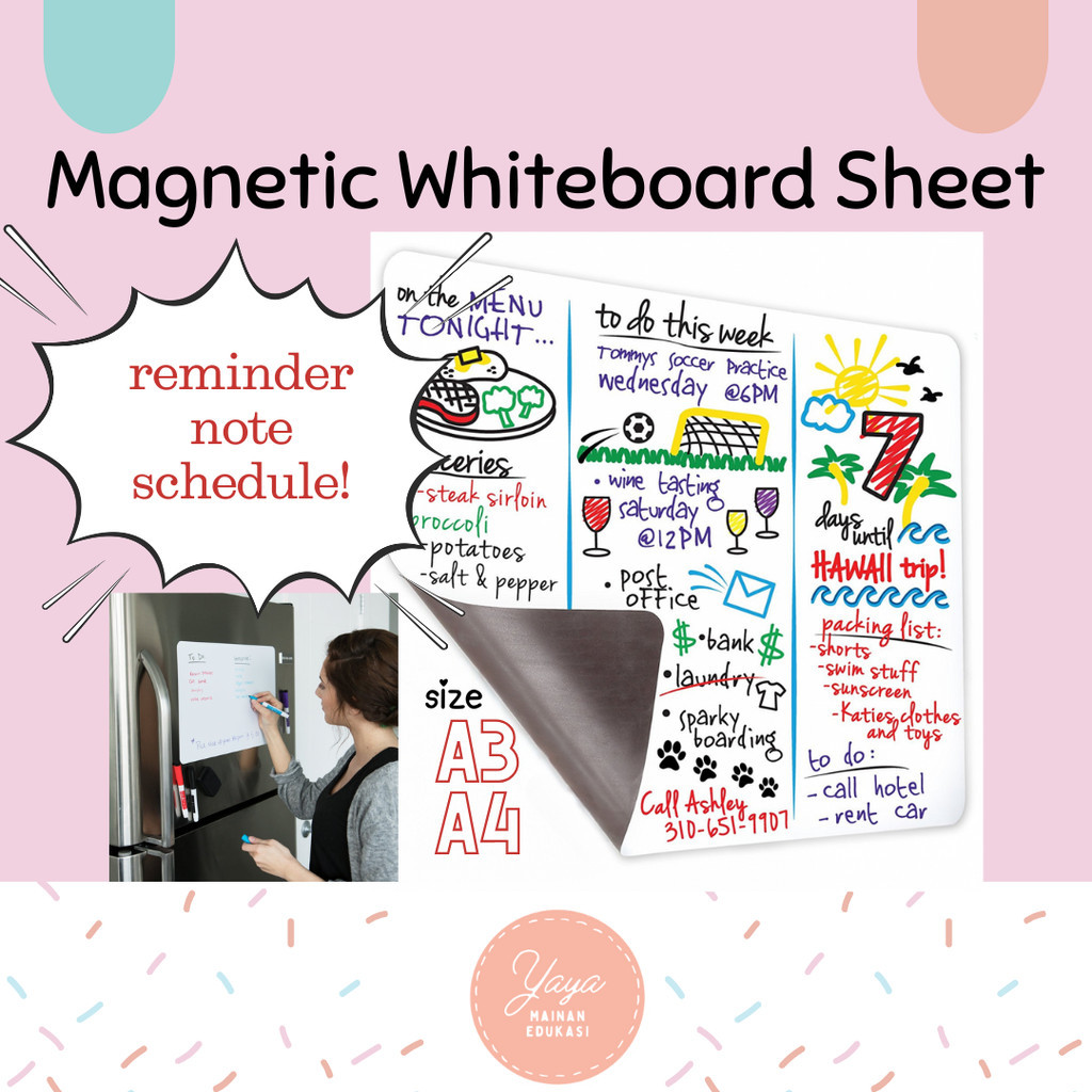 

Whiteboard Papan Tulis Magnet Lembaran A3 A4 Magnetic sheet magnetic whiteboard YM
