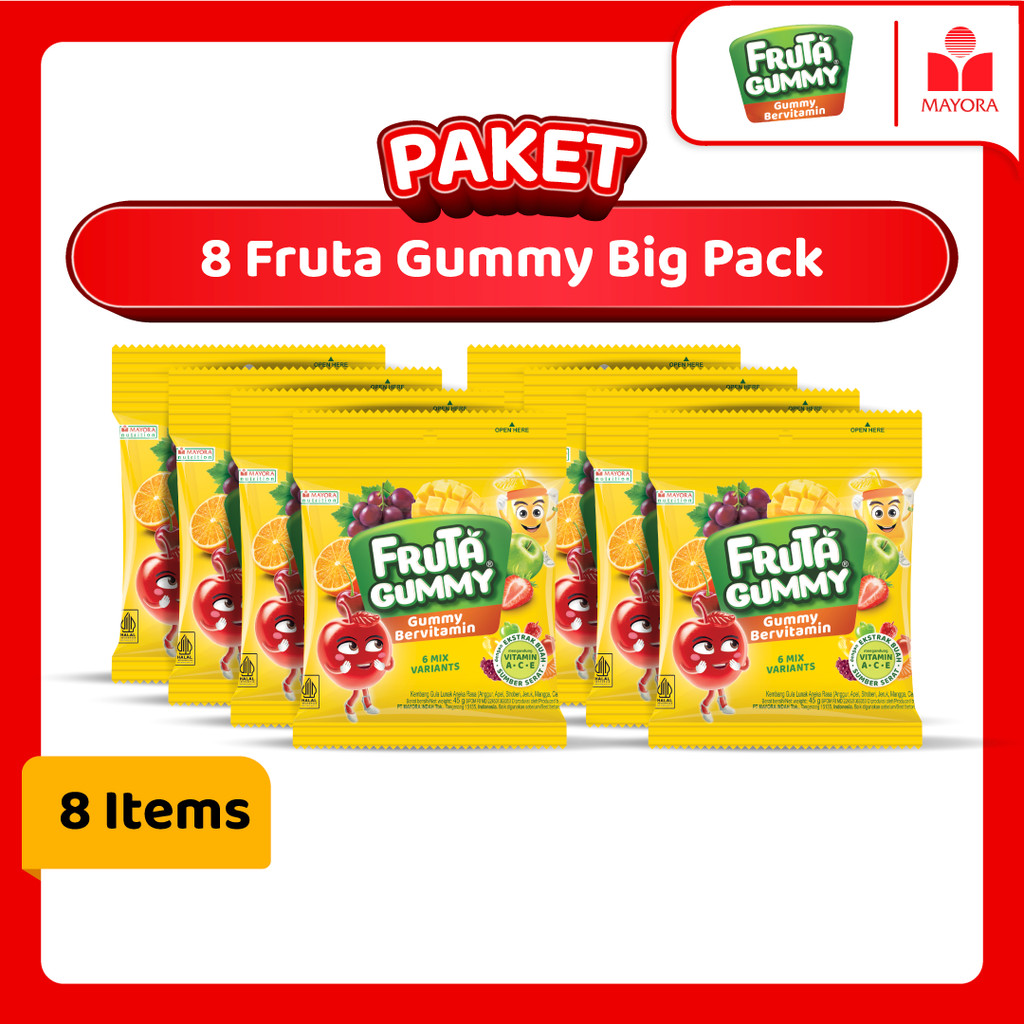 

Paket 8 Permen Fruta Gummy Big Pack