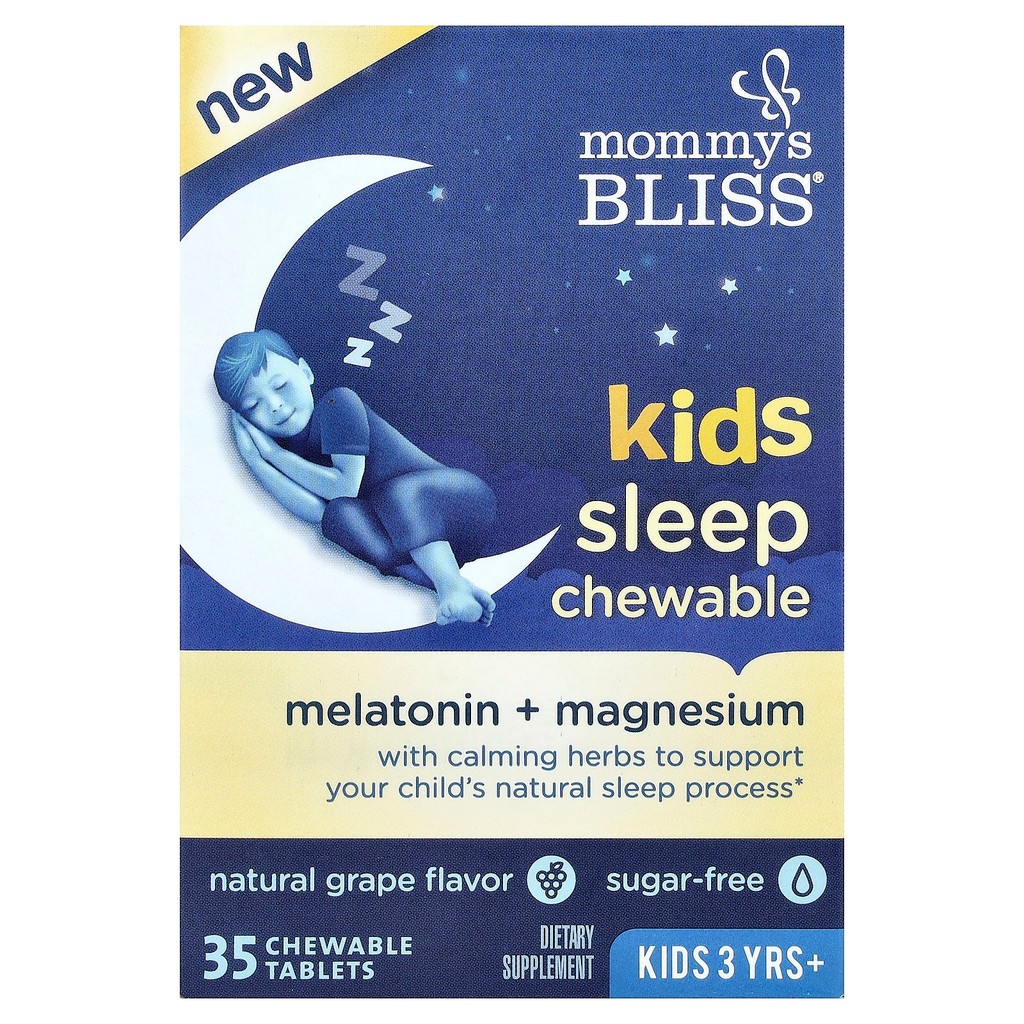 Mommy's Bliss, Kids Sleep Chewable, Melatonin + Magnesium, 3 Yrs+,